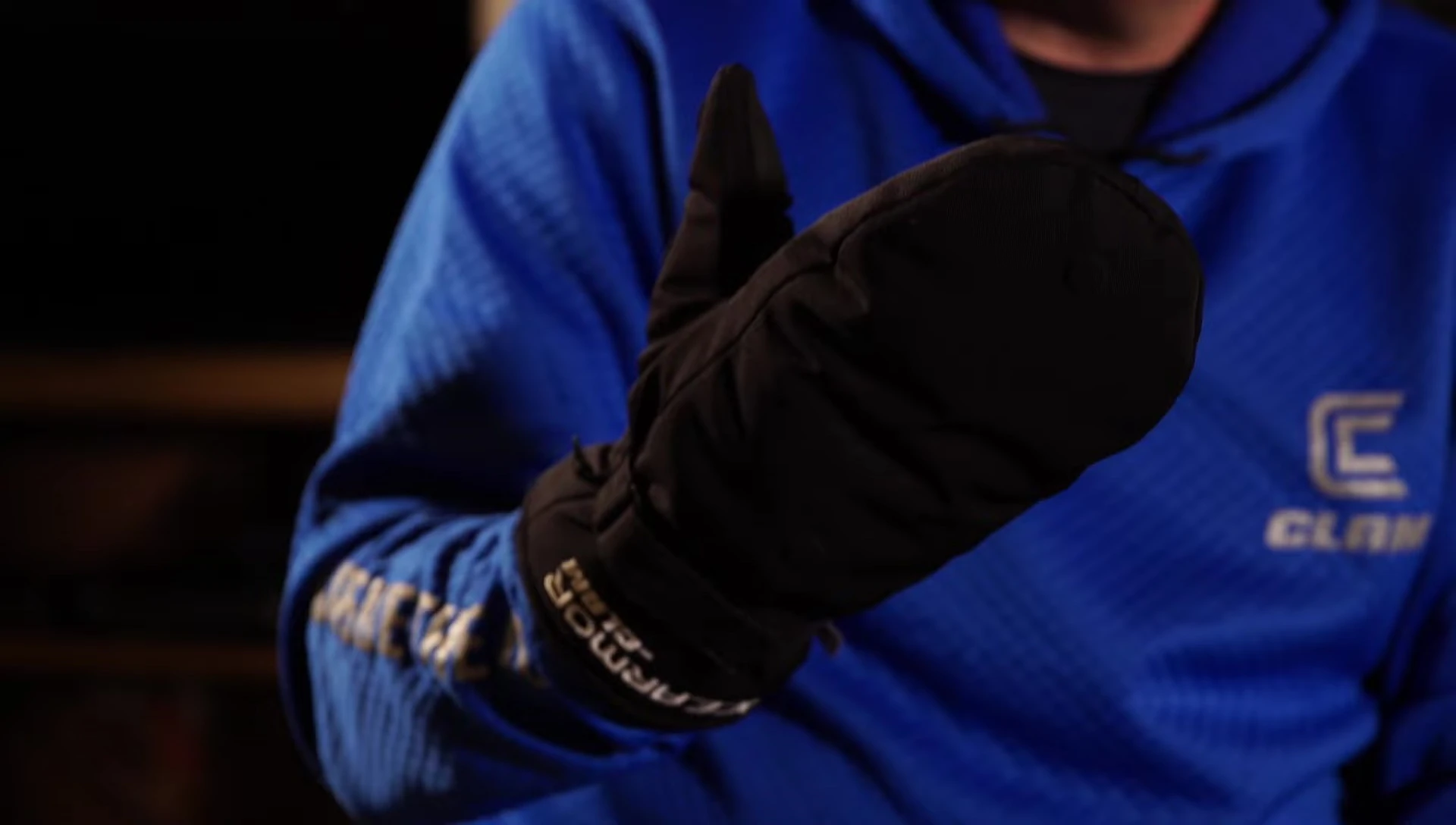 Overview shot of various Clam Ice Armor gloves and mitts.
