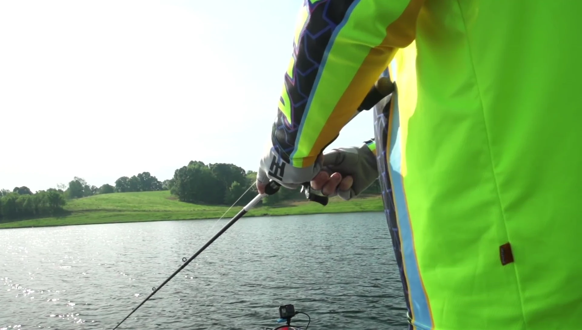 Close-up showing the sharp treble hooks on the KVD jerkbait.