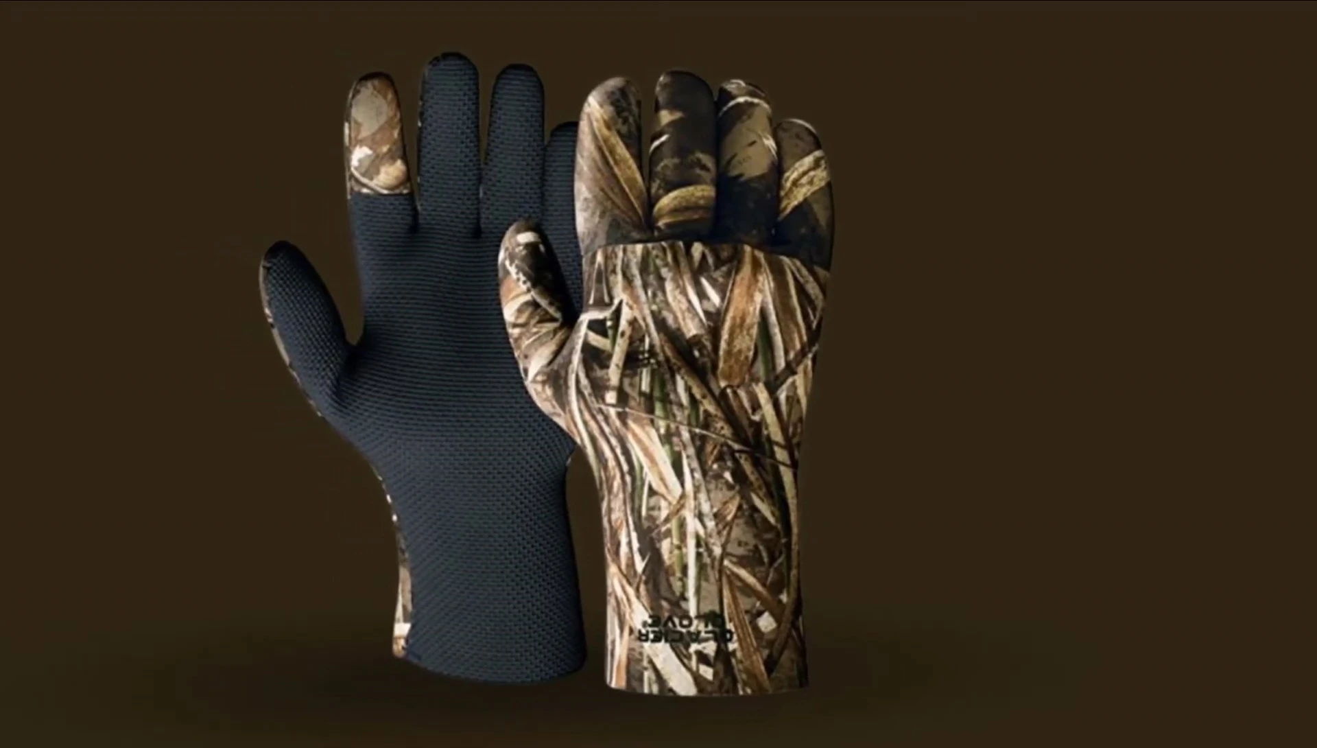 Close-up of the glove's thumb and forefinger, highlighting the Tuck Right design