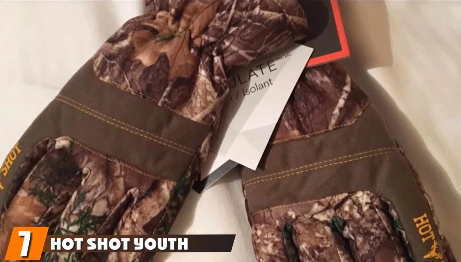 Showcasing the Hotshot Youth Defender Gloves and their unique camouflage