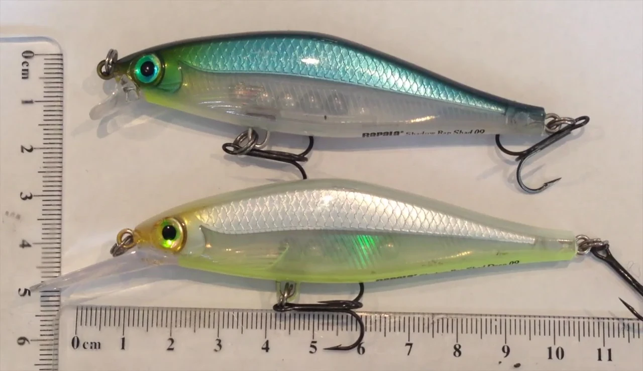 Close-up of the lure's hooks, highlighting the need for potential upgrades.