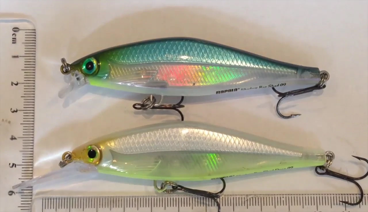 The lure underwater showing the detail and shine.