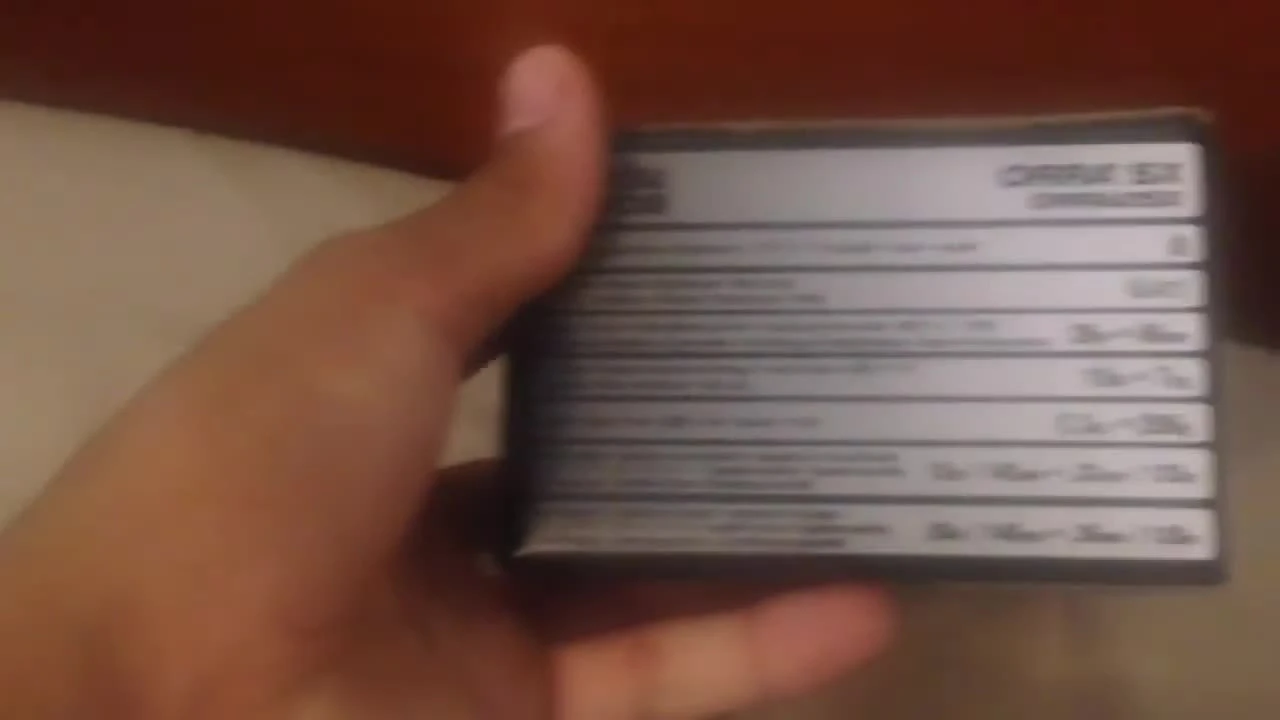 Close-up shot of the reel's specifications box