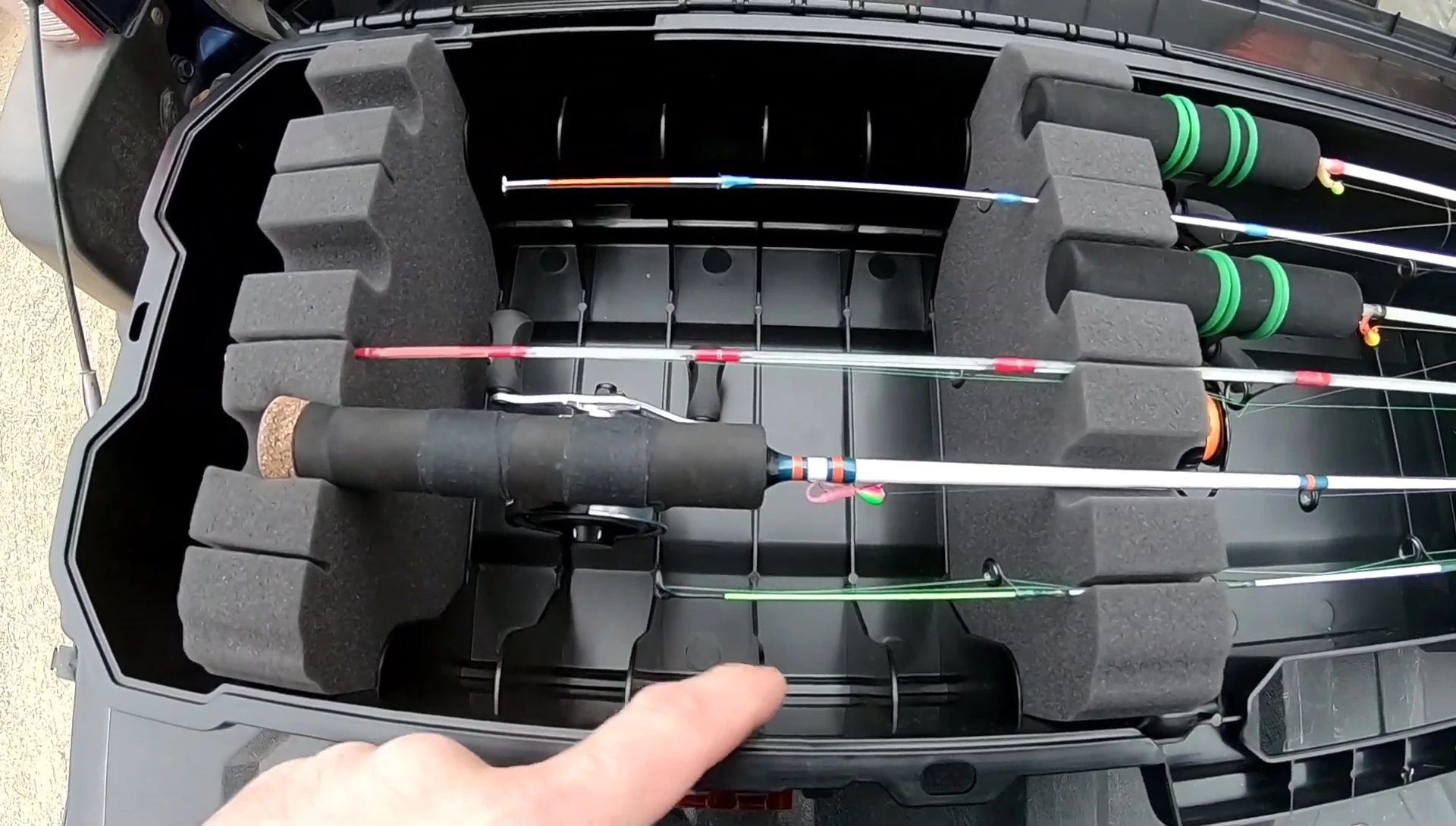 Showing the adjustable plastic inserts