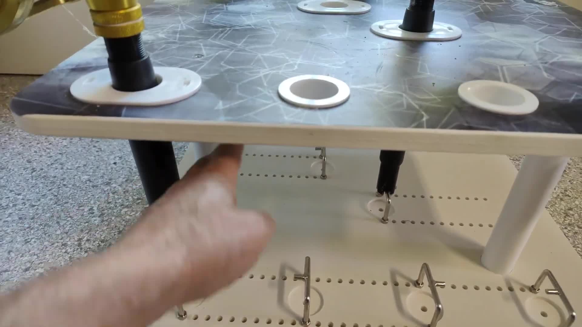 Shot showing the height and width of the rod holder