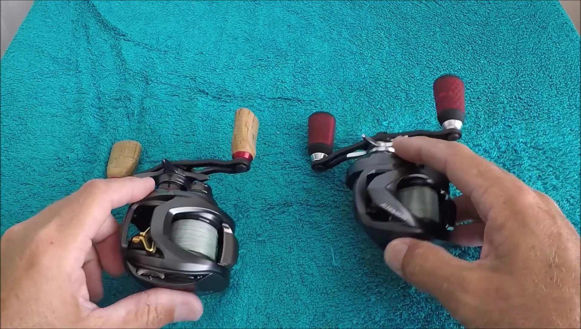 Close up of Daiwa Steez SV TW reel highlighting the braking system.