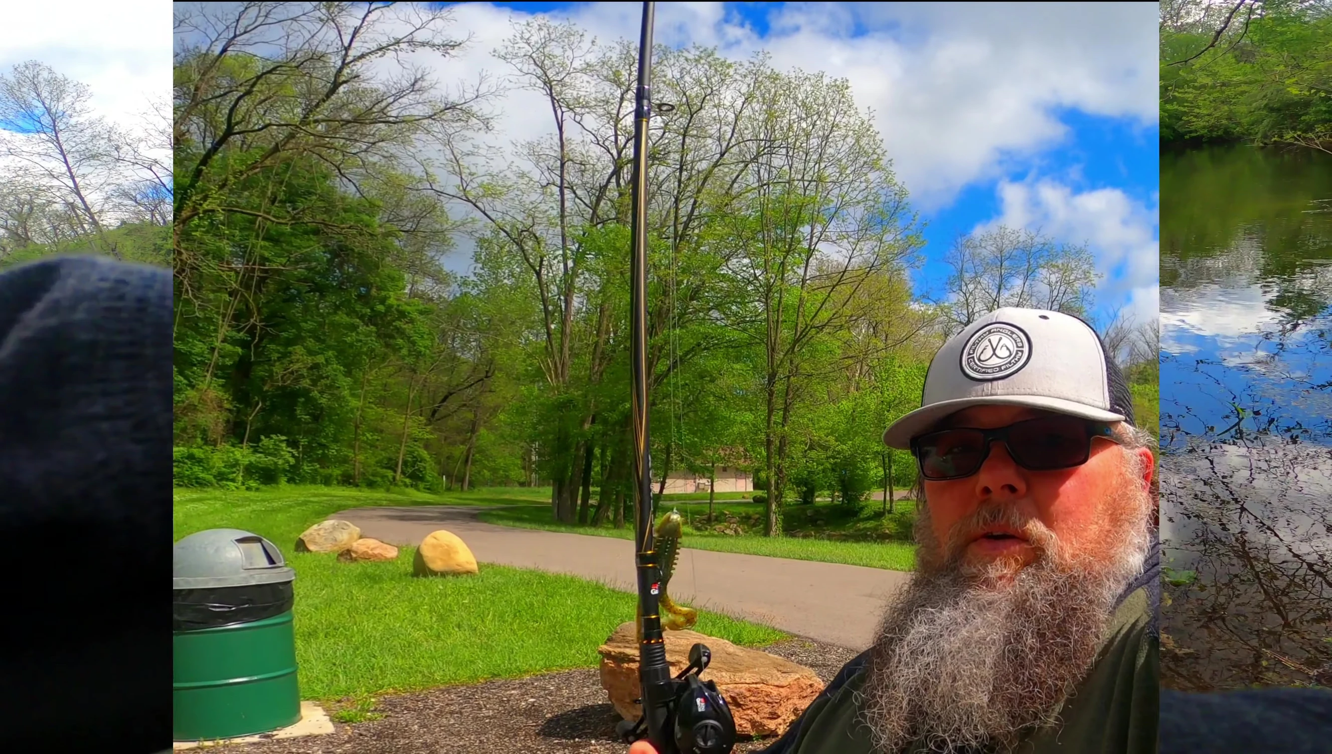 The reviewer showing the Abu Garcia PRO MAX combo again.