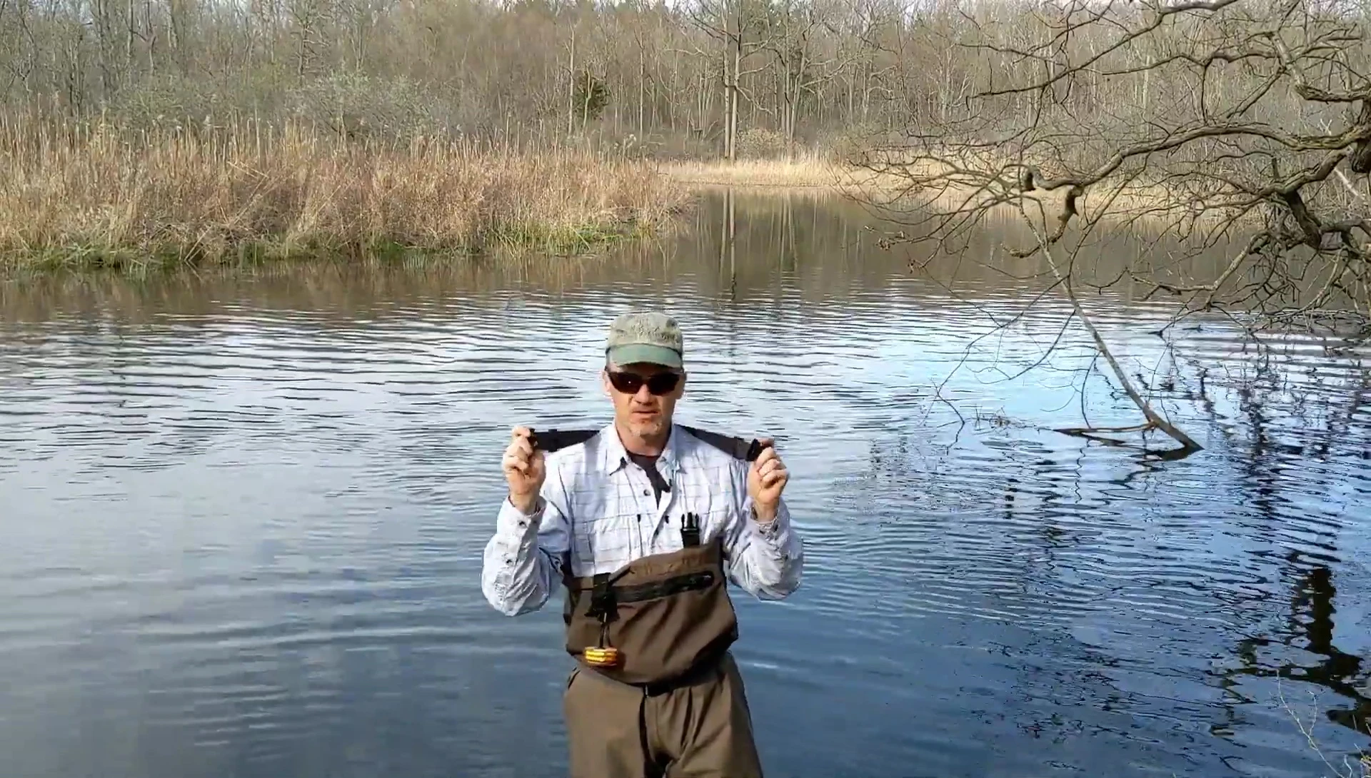 Waders fastened together