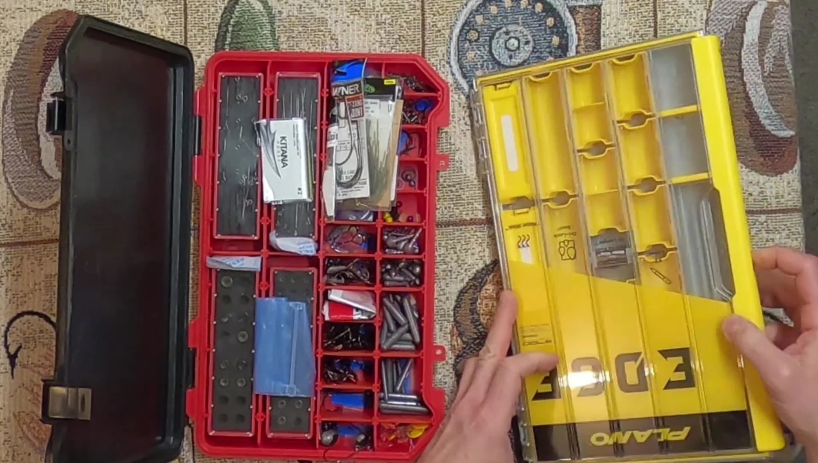 Close-up of the Plano Edge latch and labeling area.