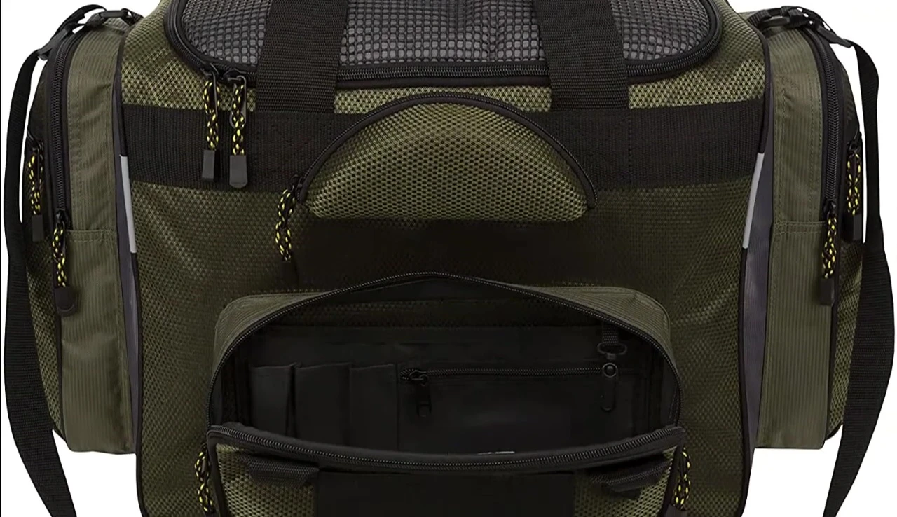 Image of the four large utility boxes within the Okeechobee tackle bag.