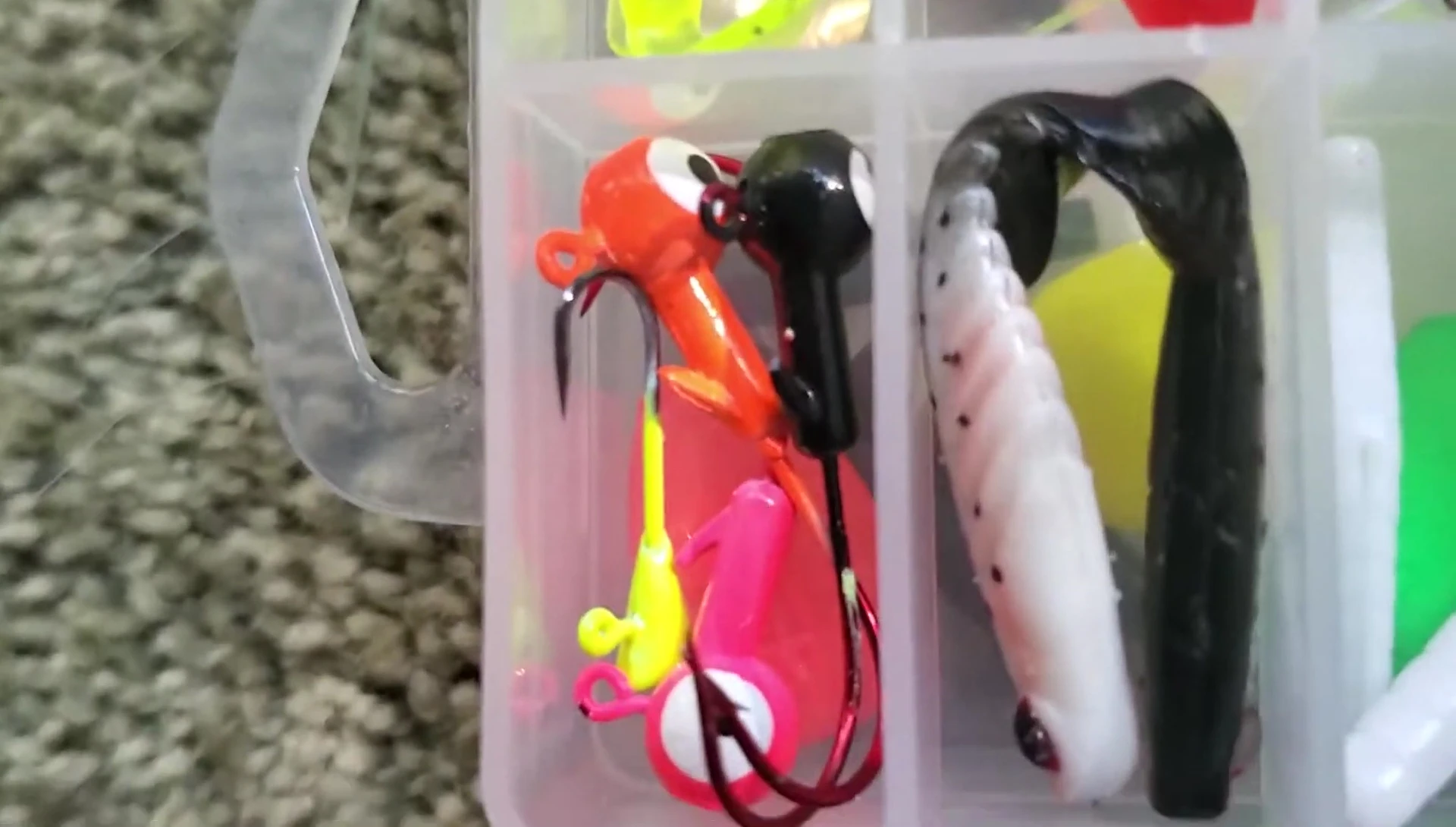 The jig heads and trout swim baits.