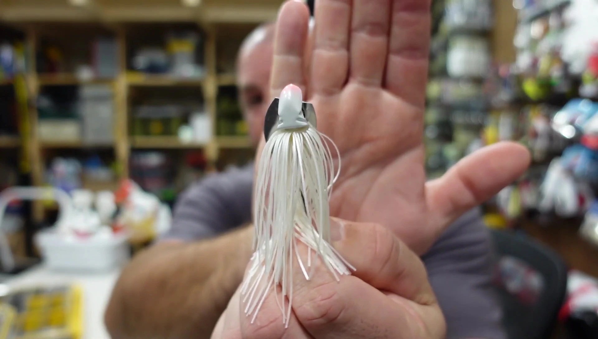 Close-up of the half ounce Picasso jig head