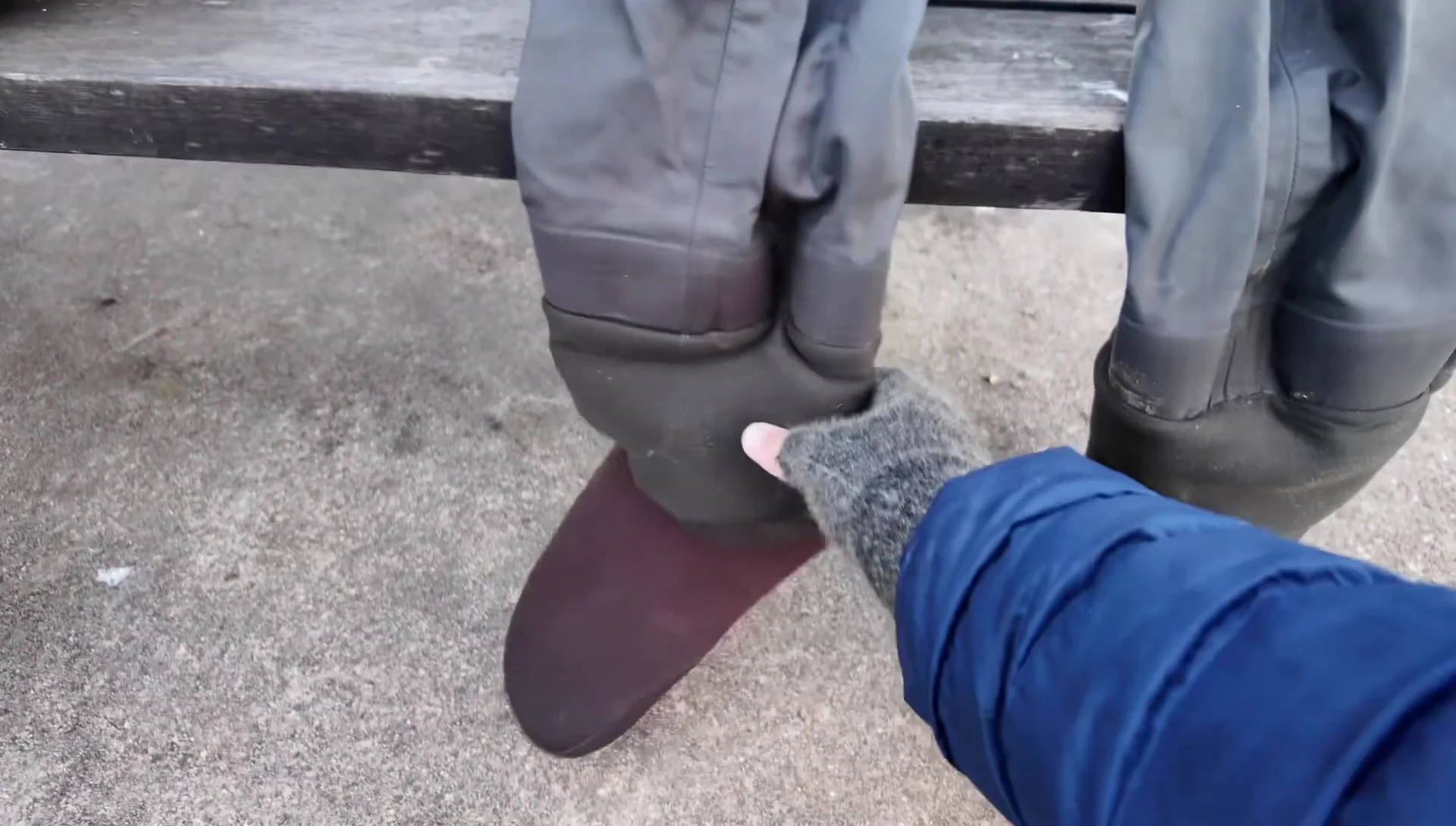 Close-up of the Simms G3 wader bottom