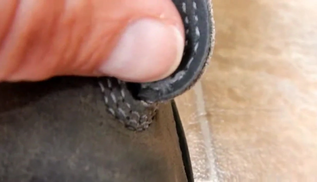 Another close-up showing the strong stitching that held up well.