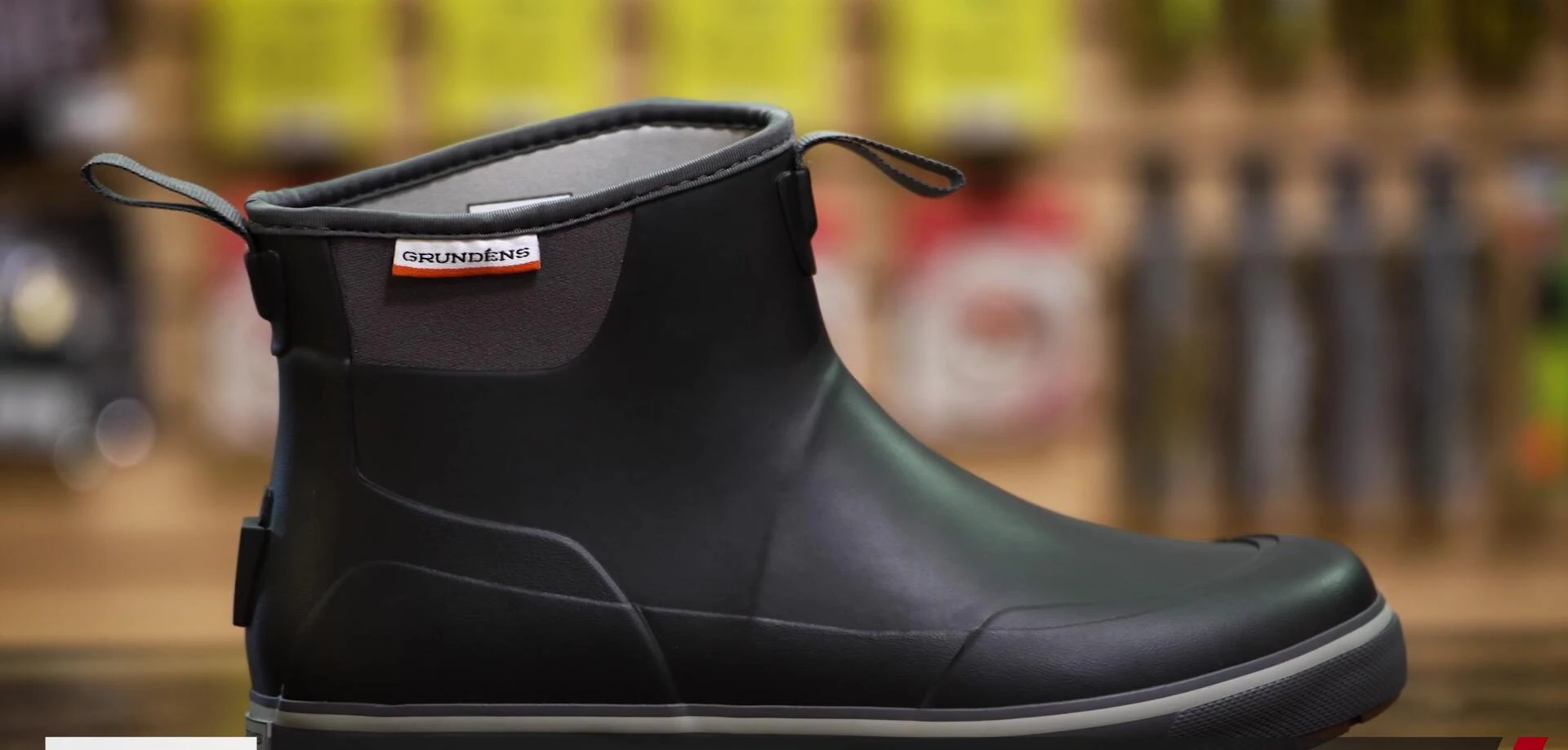 Close up view of the boot's material