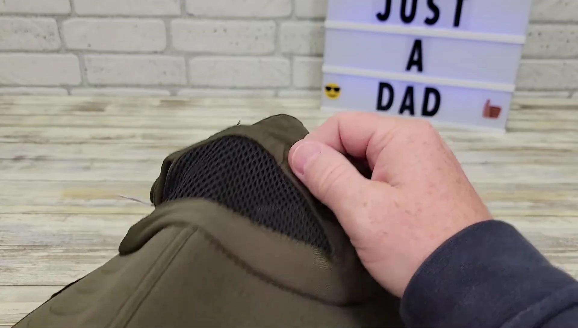 Close-up of the hat's ventilation holes.