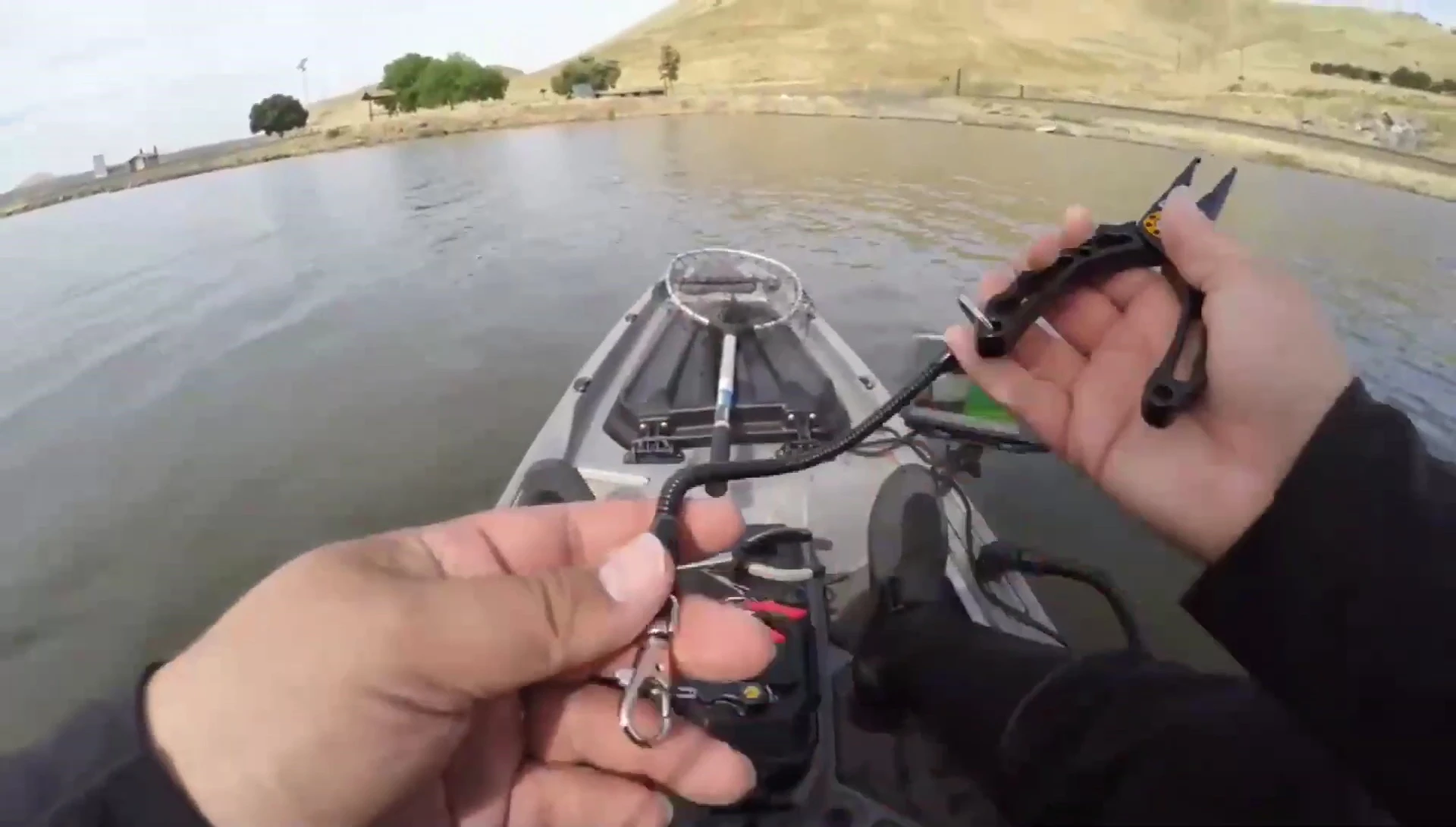 View of the ZACX pliers with the bungee cord clearly visible.