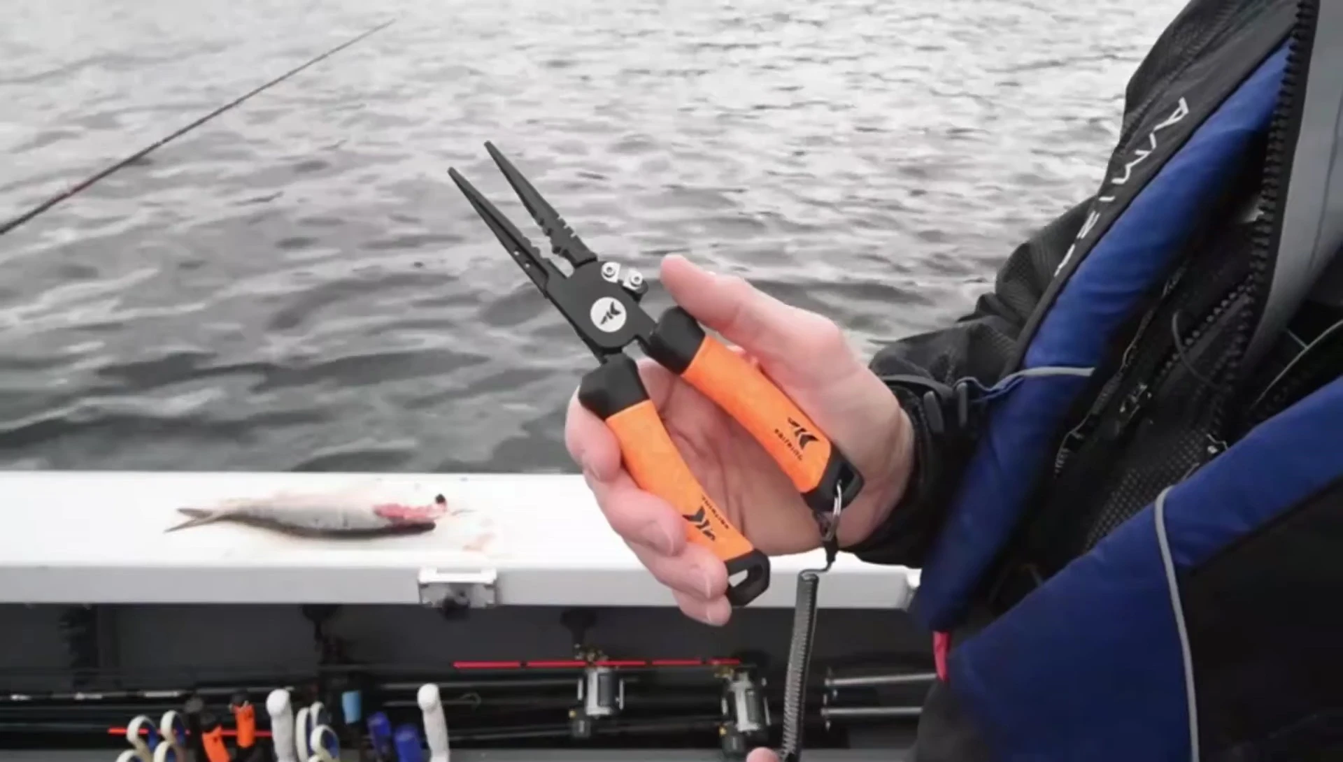 Close-up of the Speed Demon Pro pliers, highlighting the super polymer grip.