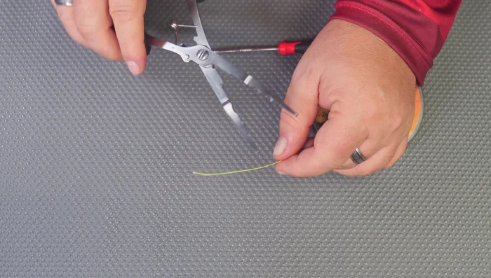 Testing Longnose Pliers' Cutting Capabilities: Successfully cuts braid and fishing line without issue.