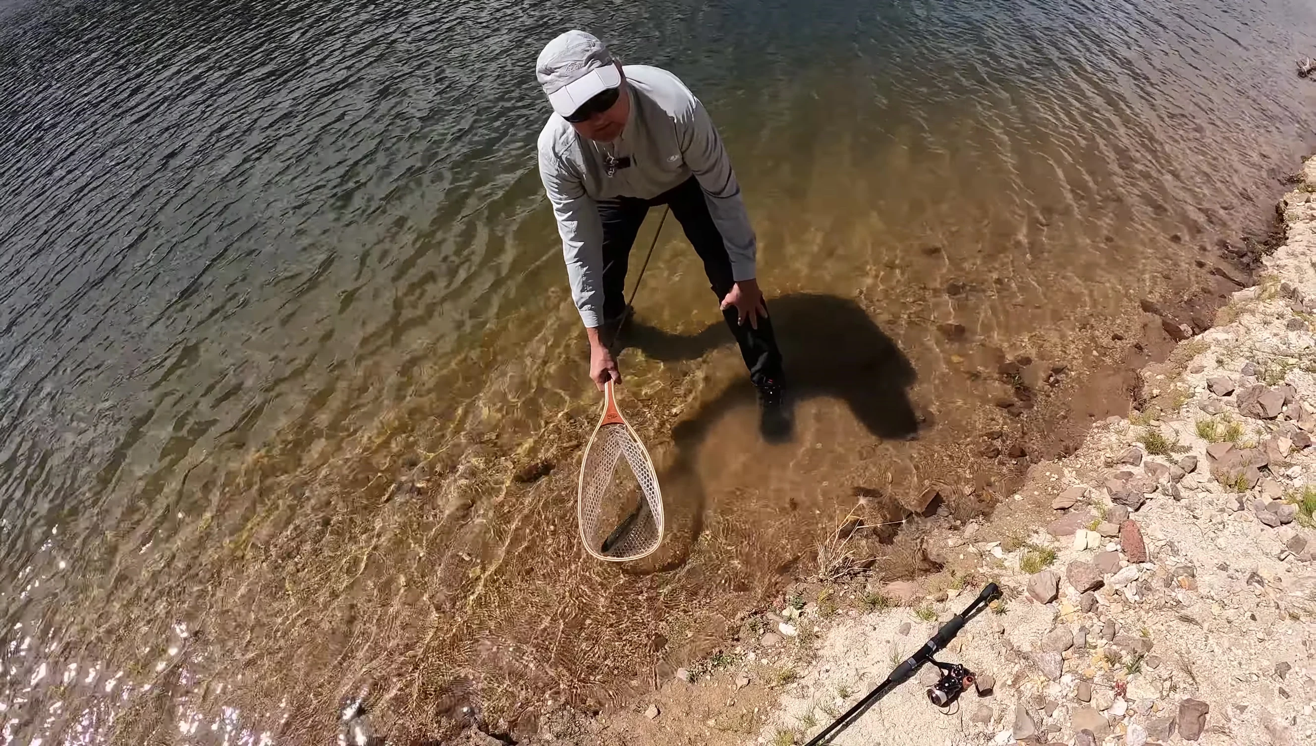 The speaker mentions the Sealskinz socks as part of his optimal fishing gear setup.