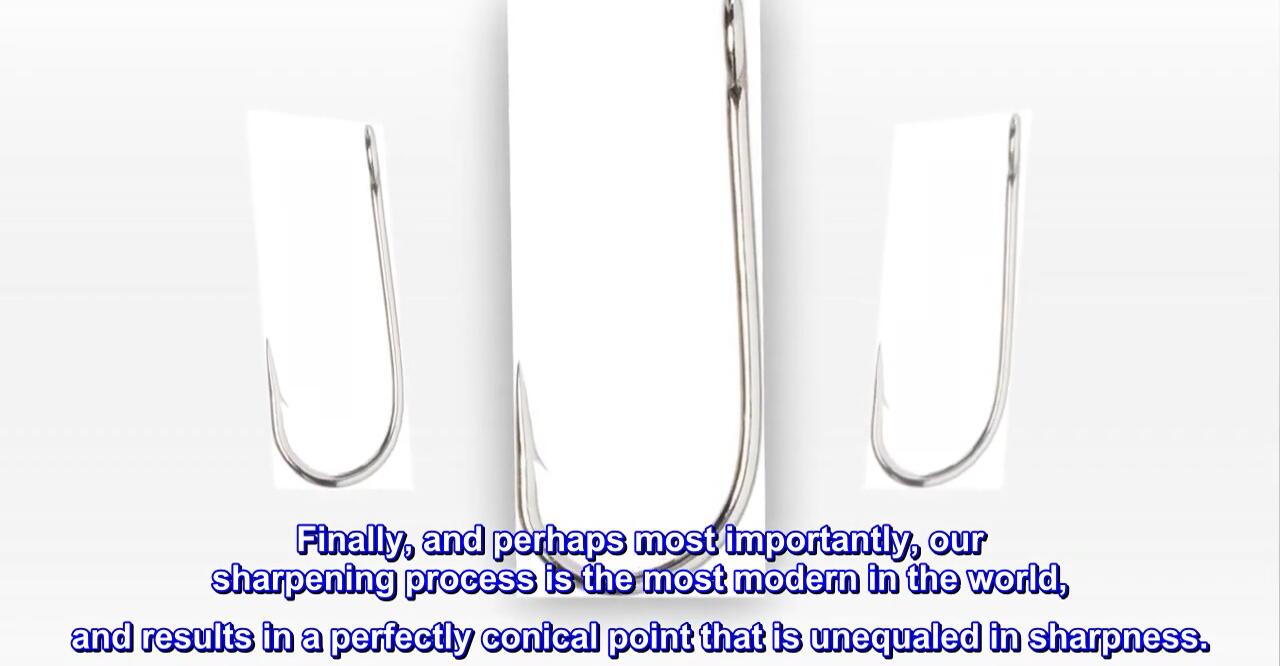 Close-up shot showing the perfectly conical point of a Gamakatsu hook.