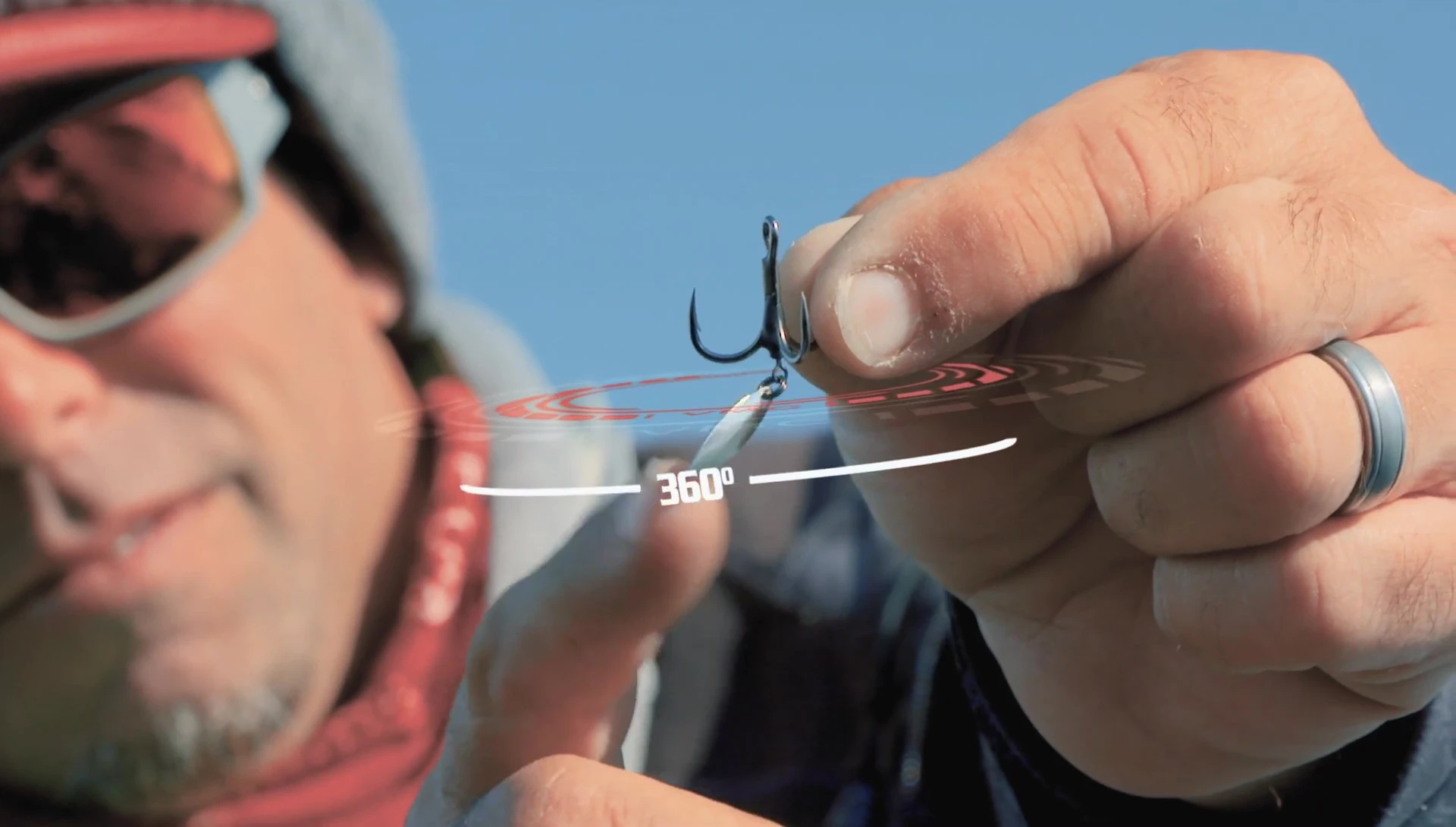 Example of the bladed hook on a suspending jerk bait.