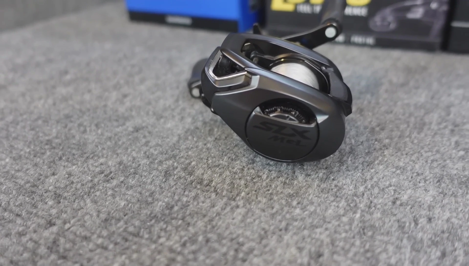 Close-up of the Shimano SLX MGL 70 reel
