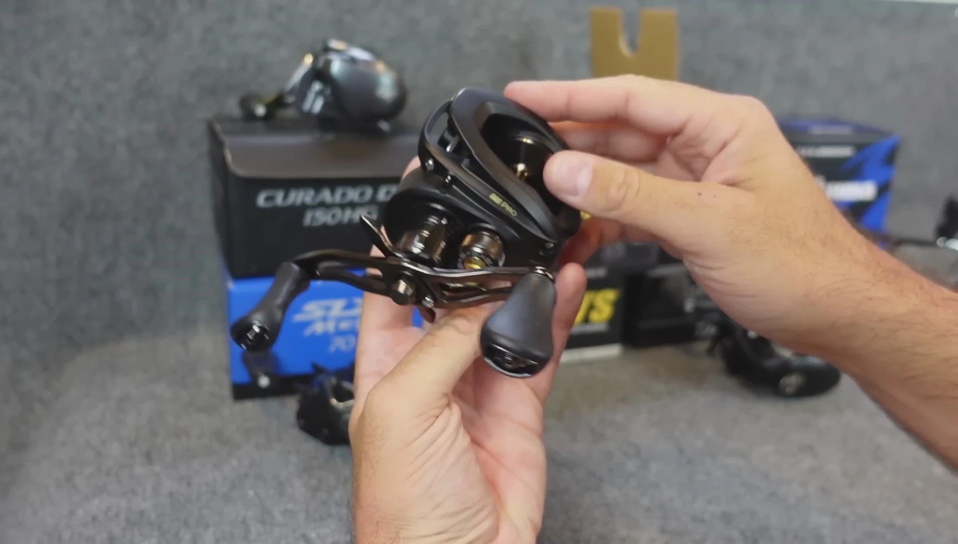 Close-up of the Lew's BB1 Pro reel, highlighting the brake system