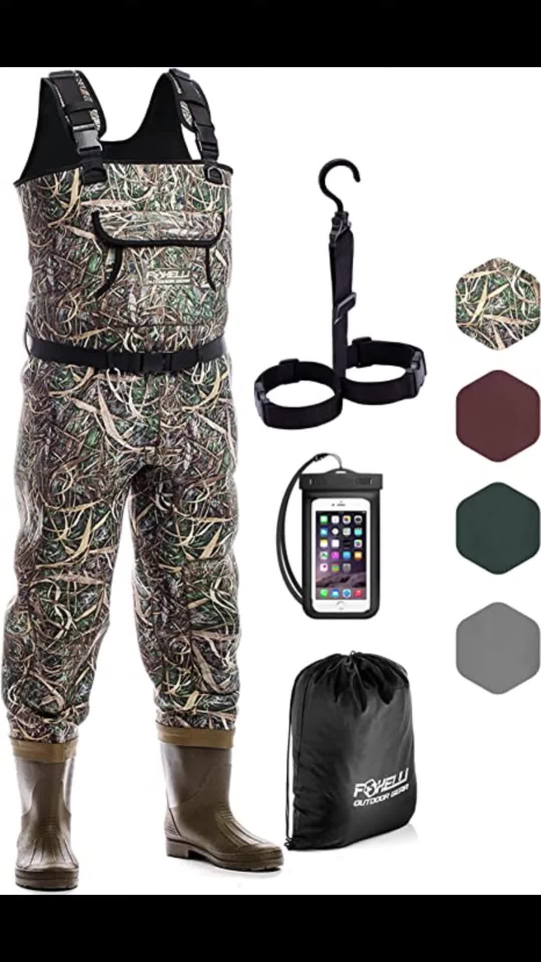 Foxelli Camo Neoprene Chest Waders