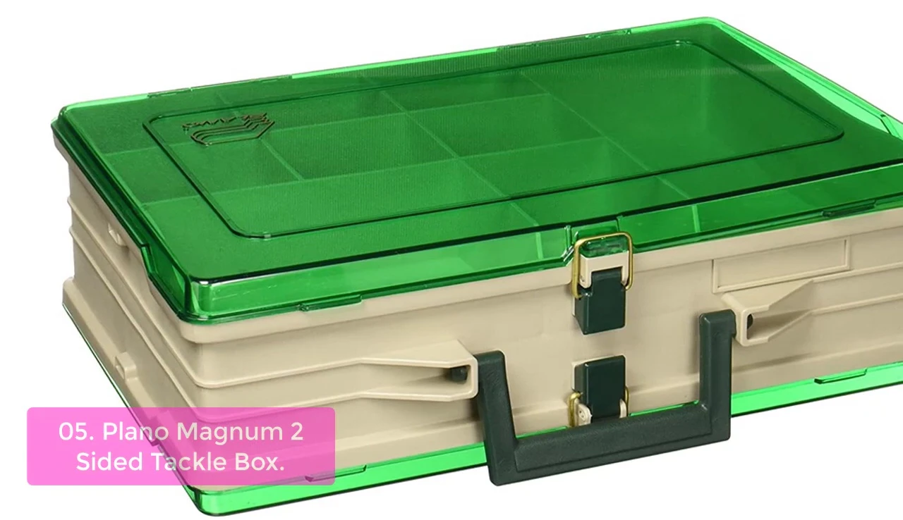 Plano Magnum two-sided Tackle Box highlighting its double sided design and translucent lids