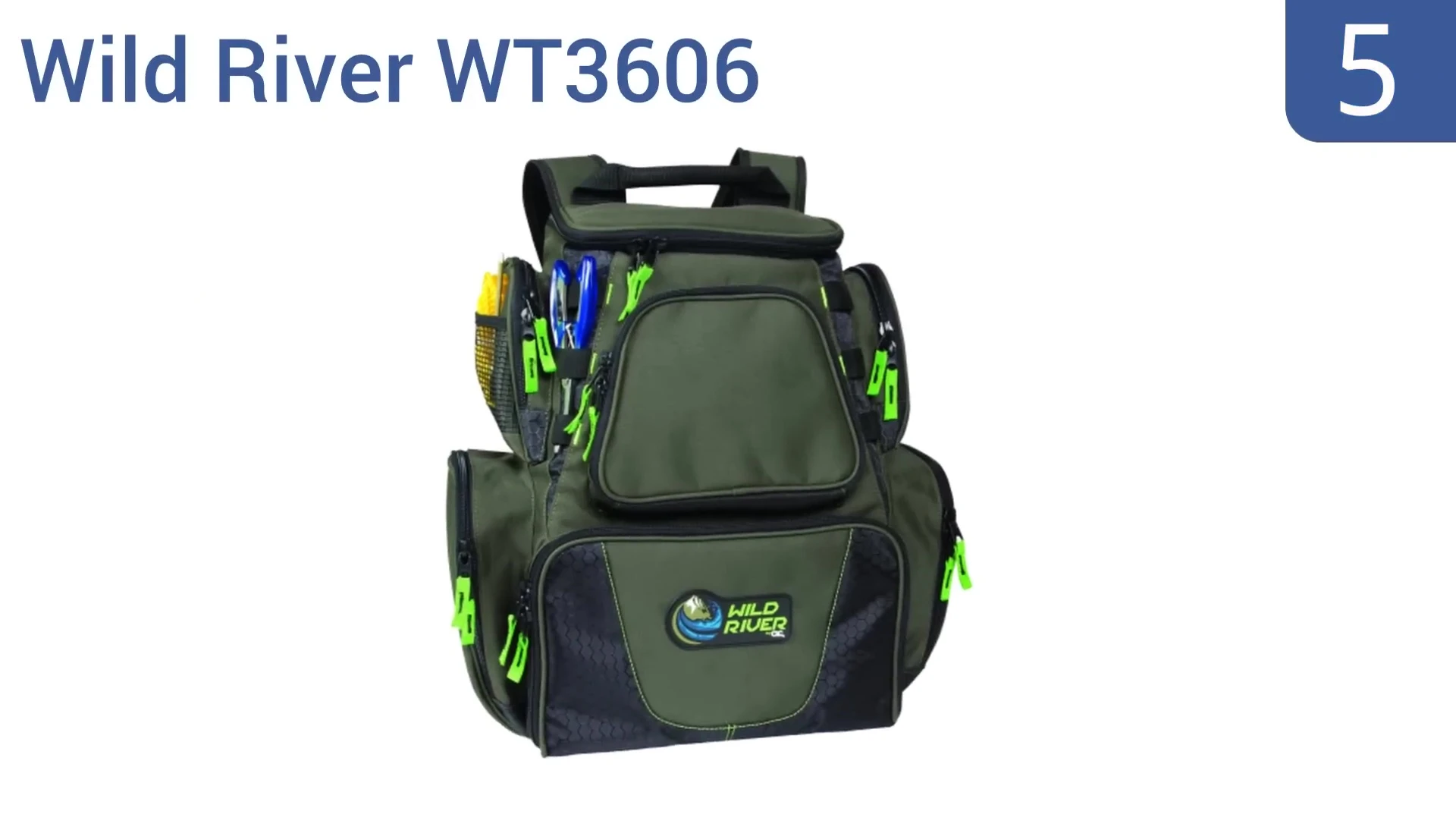 Interior view of the Wild River WT3606 tackle backpack showing its storage
