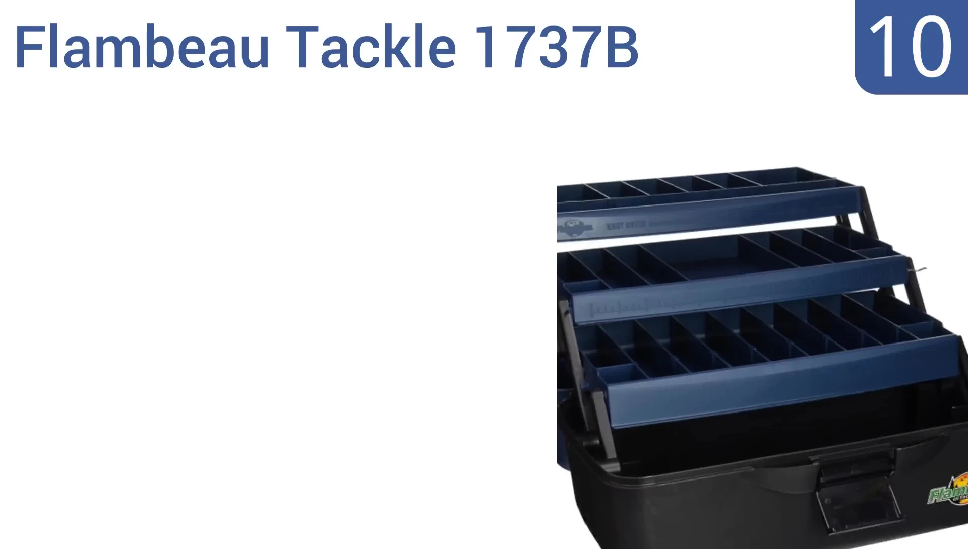 The Flambo Tackle box open, showing the compartments
